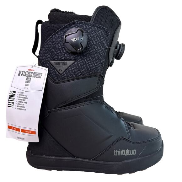 Thirtytwo Snowboard Boots W's Lashed Women's 8 Double BOA Black Moldable - Picture 1 of 13